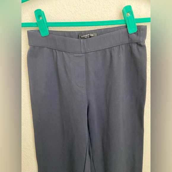 NWOT Lafayette 148 NY Dark Navy Elastic Waist Pull On Viscose Stretch Pants Sz S - Picture 13 of 16